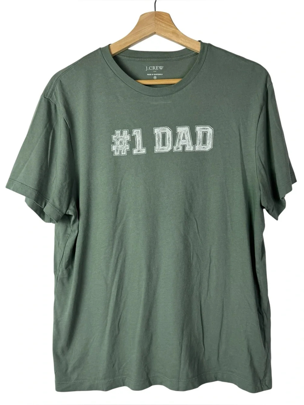 J. Crew Green #1 Dad Father's Day Crewneck Short Sleeve T-Shirt M